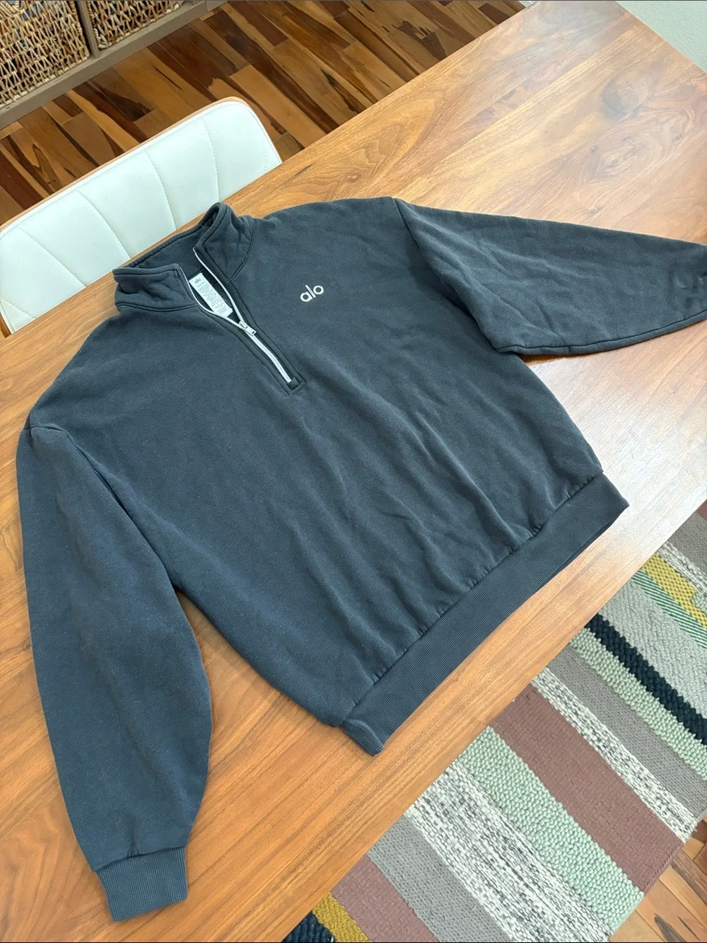 Alo Yoga Accolade 1/4 Zip Pullover Anthracite Size Small
